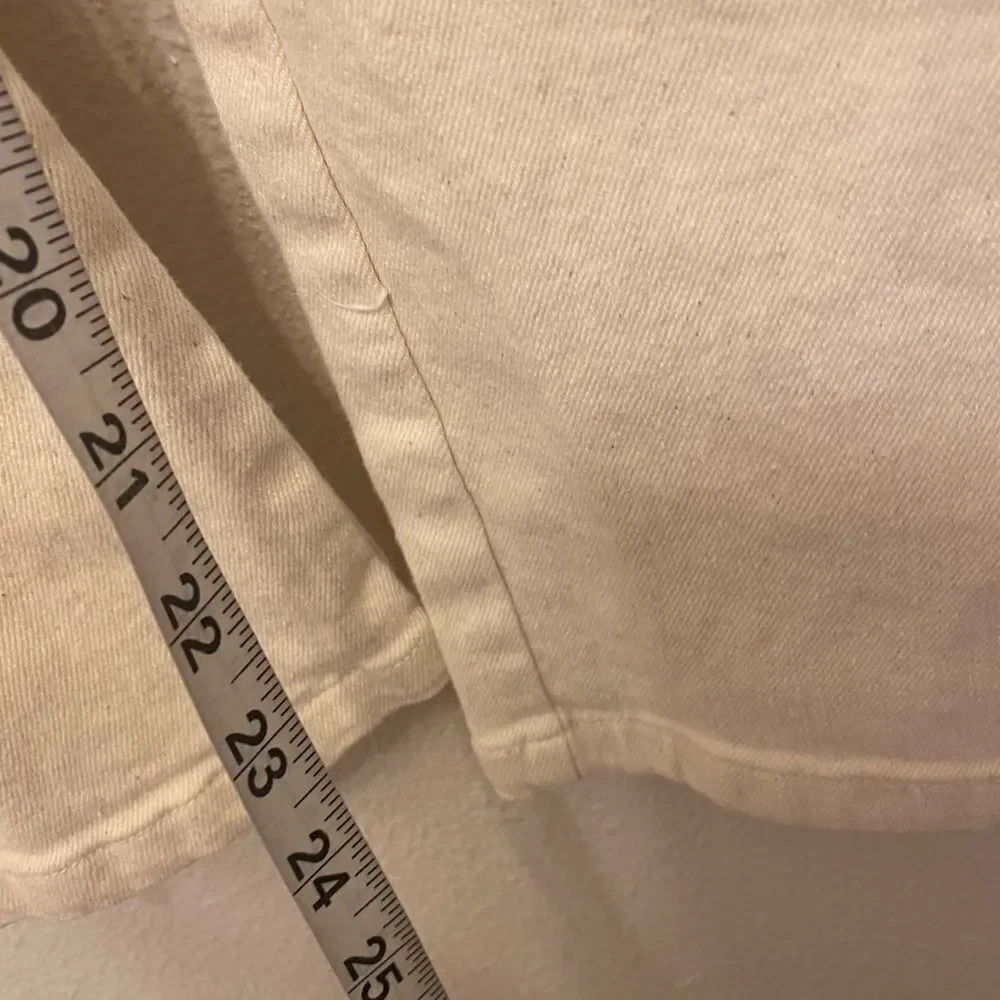 Free Assembly Slouchy Overalls white cream cotton canvas lagenlook teen 14-16